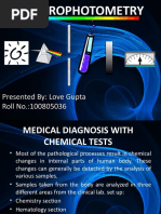 Spectrophotometry: Presented By: Love Gupta Roll No.:100805036