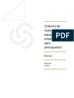 PRO MNL 007 Criterios de Materiales y Equipos Empleados en Presupuesto