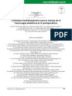 Consenso Multidisciplinario para El Manejo de La Hemorragia Obstetrica