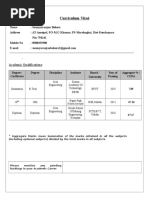 Curriculum Vitaé: Academic Qualifications