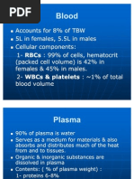 Physiology, Lecture 4, Blood (Slides)