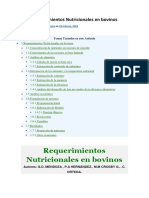 Requerimientos Nutricionales en Bovinos