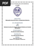 Informe Lectura (5) Procesos y Formas Fluviales en El Contexto Hidrografico.