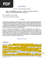 Petitioner Vs Vs Respondents Raul H Sesbreño Loreto Durano: Third Division