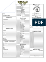 Zombie: The Coil Character Sheet