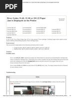 Error Codes 31.46, 31.66 or 201.22 Paper