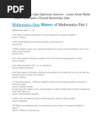 111 Mathematics Quiz Questions Answers