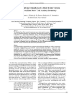 Desenvolvimento e Validação Da Forma Reduzida Do Inventário IDATE