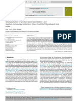 (Trott & Simms, 2017) An Examination of Product Innovation in Low - and Medium-Technology Industries Cases From The UK Packaged Food Sector