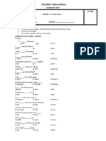 Diagnostic Test Score: Totoras High School