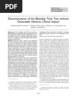 Discontinuation of The Bleeding Time Test Without Detectable Adverse Clinical Impact