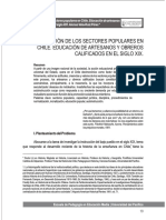 La Moralización de Los Sectores Populares en Chile. Educación de Artesanos y Obreros Calificados en El Siglo XIX