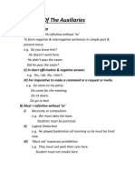 Use of The Auxiliaries: A) I) Do, Does, Did