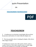 Colloquim Presentation: Touchscreen Technologies