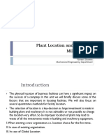 Plant Location and Layout ME 14.407: Vikrant Sharma Mechanical Engineering Department