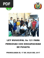 Ley Municipal 121 para Discapacitados Cochabamba