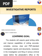 3.7. Investigative Reports