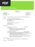 Resume Samples