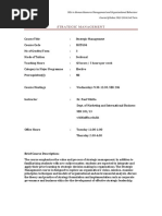 General Course Syllabus - MGT604 - Strategy Mangement