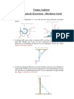 2 Lista de Exercícios Mecânica Geral