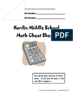 Hardin Middle School Math Cheat Sheets