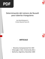 Determinación Del Número de Nusselt para Tuberías Triangulares