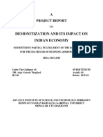 Demonitization and Its Impact On Indian Economy