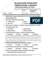 Soal Tema 7 Kls 5 PAT 2017 2018