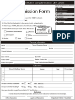 Admission Form: School / College Name Percentage