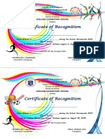 Certificate of Recognition: Siniloan Elementary School