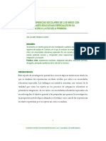 Experiencias Escolares en Niños Con Discapacidad