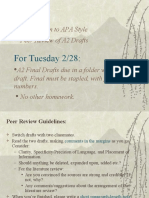 Today:: Introduction To APA Style Peer Review of A2 Drafts