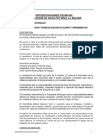 Especificaciones Técnicas para La Instalación de Agua Potable La Molina