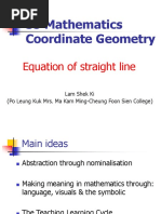 S5 Mathematics Coordinate Geometry: Equation of Straight Line