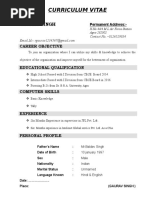 Curriculum Vitae: Gaurav Singh