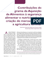 Contribuições Do Programa de Aquisição de Alimentos Á Segurança Alimentar e Nutricional.