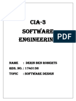 CIA-3 Software Engineering: Name: Derin Ben Roberts Reg. No.: 1740136 Topic: Software Design