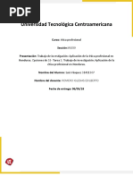 Tarea 3. Trabajo de Investigación Aplicación de La Ética Profesional en Honduras