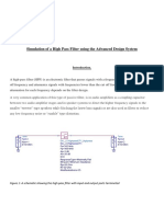 Simulation of A High Pass Filter Using The Advanced Design System