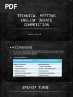 Technical Meeting English Debate Competition: August, 27th 2018