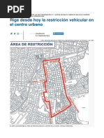 Restriccion Vehicular Cochabamba