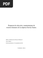 Propuesta de Selección y Mantenimiento de Recursos Humanos.