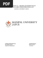 A Project Report On - "Meaning and Delimitation of Continental Shelf Under International Law" Manipal University Jaipur