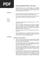 Purchase Requisition Policies & Procedures: Title: Scope