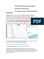 Duración Días Naturales MS Project Días Calendarios