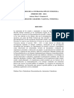 1el Regreso de La Centralización en Venezuela - Art Congreso Facs 2015 Petra Francisco