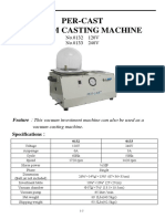 Instructions For TC083 PER-CAST VACUUM CASTING MACHINE PDF