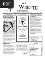 May-June 2007 Wrentit Newsletter Pasadena Audubon Society