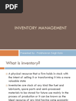 Inventory Management: Presented By: Prabhsimran Singh Kalsi