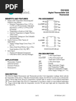 Digital Thermometer and Thermostat: DQ Clk/Conv RST GND V T T T DS1620S 8-Pin SOIC (208-Mil)